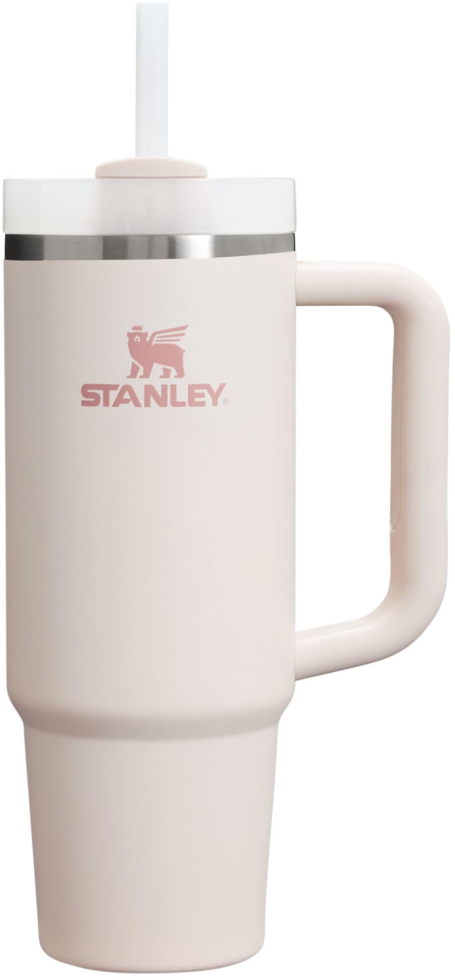 Stanley Quencher H2.0 Tumbler with Handle and Straw 30 oz | Flowstate 3-Position Lid | Cup Holder Compatible for Travel | Insulated Stainless Steel Cup | BPA-Free | Rose Quartz 2.0