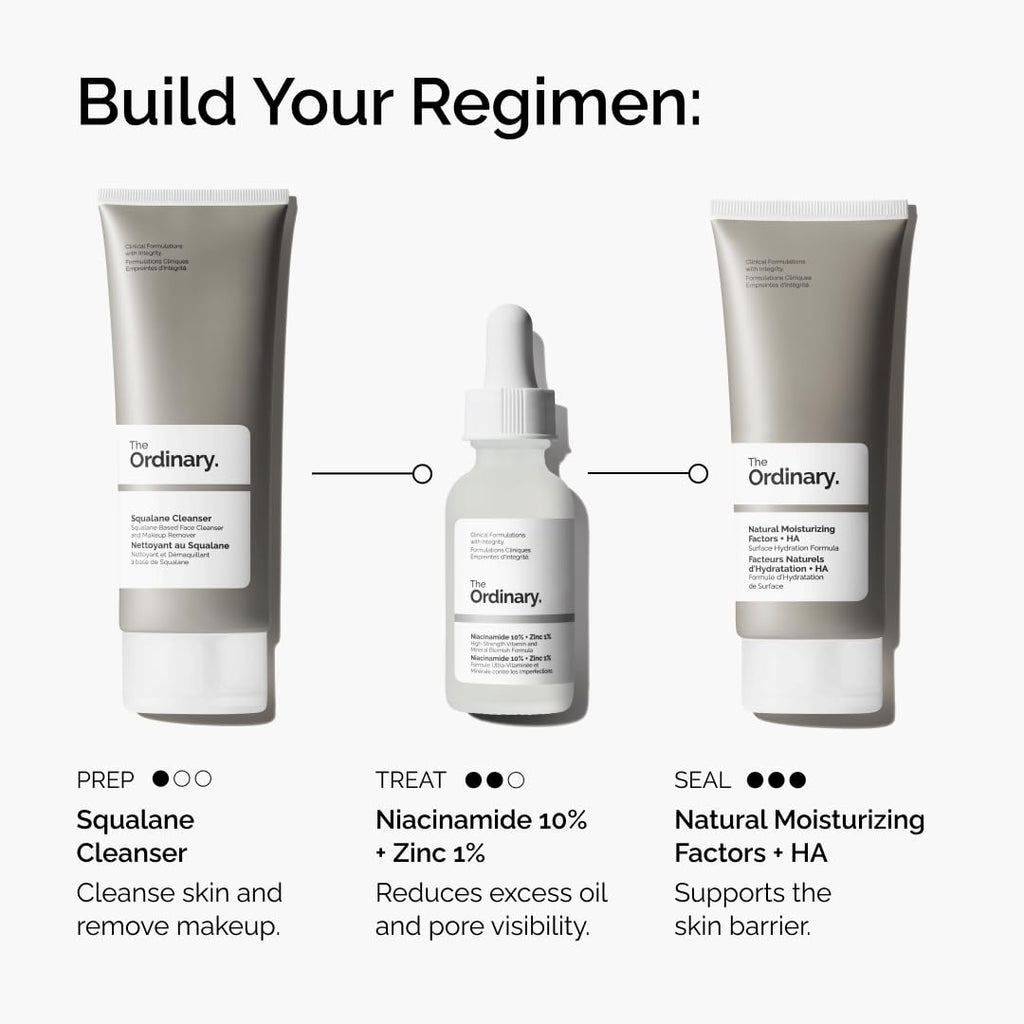 The Ordinary Niacinamide 10% + Zinc 1%, Smoothing Serum for Blemish-Prone Skin, 30 ml