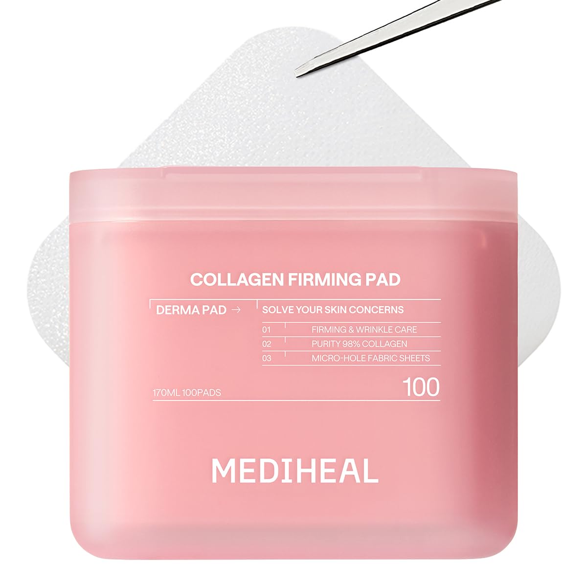 MEDIHEAL Collagen Firming Toner Pads, Skin Firming (100 Count)