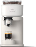 Philips Baristina Espresso Machine, Grind, Tamp & Brew Coffee Beans in One Swipe, Compact, 16 Bar Pump Pressure, Automatic Grinder, Natural White with White Portafilter (BAR308/00)