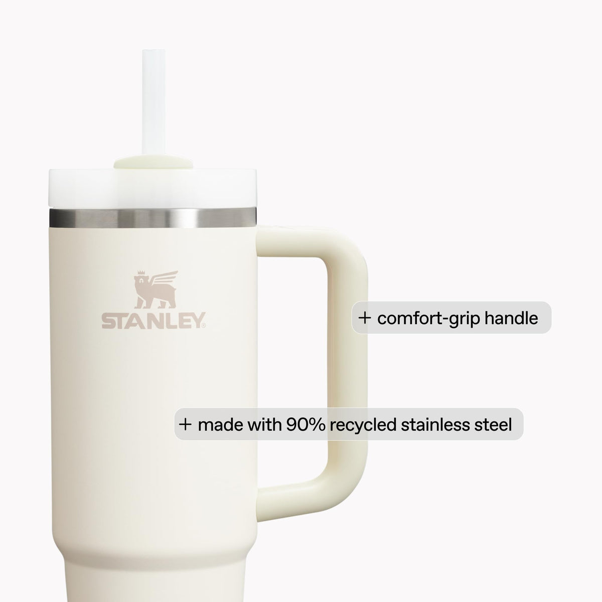 Stanley Quencher H2.0 Tumbler with Handle and Straw 30 oz | Flowstate 3-Position Lid | Cup Holder Compatible for Travel | Insulated Stainless Steel Cup | BPA-Free | Rose Quartz 2.0