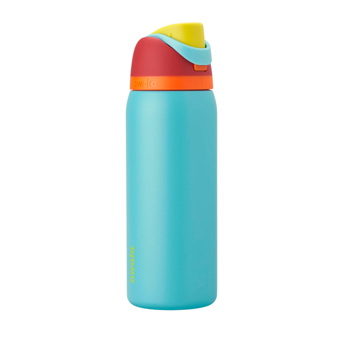 Owala FreeSip Insulated Stainless Steel Water Bottle with Straw for Sports and Travel, BPA-Free, 24-oz, Red/Aqua (Summer Sweetness)