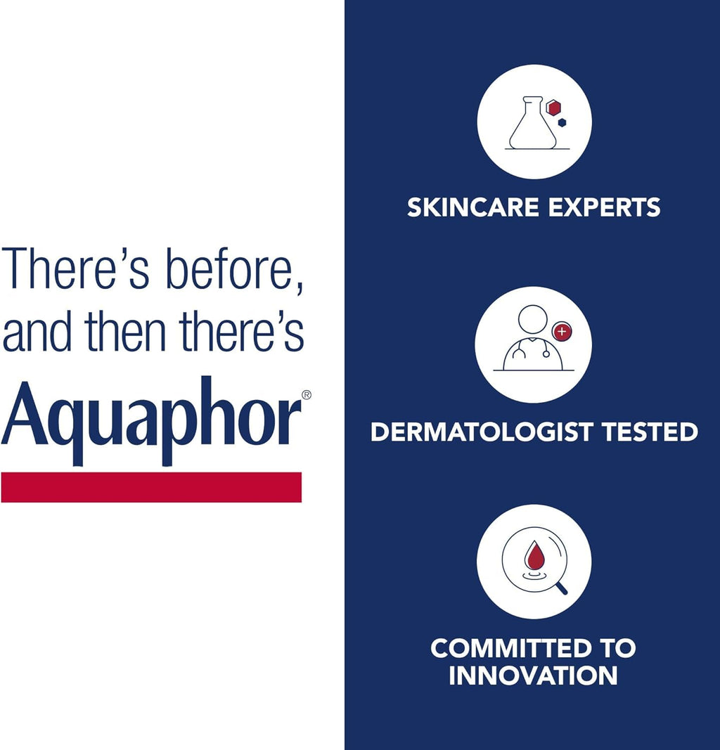 Aquaphor Lip Repair Lip Ointment for Extremely Dry, Chapped and Cracked Lips, Formulated with Panthenol and Vitamins C and E, Fragrance Free, Non Comedogenic Lip Balm, 10mL