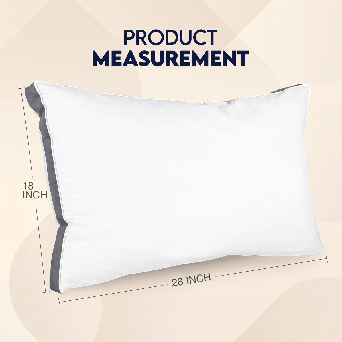 Utopia Bedding Gusset Bed Pillow, Hotel Pillows Queen Size Set of 2, Grey
