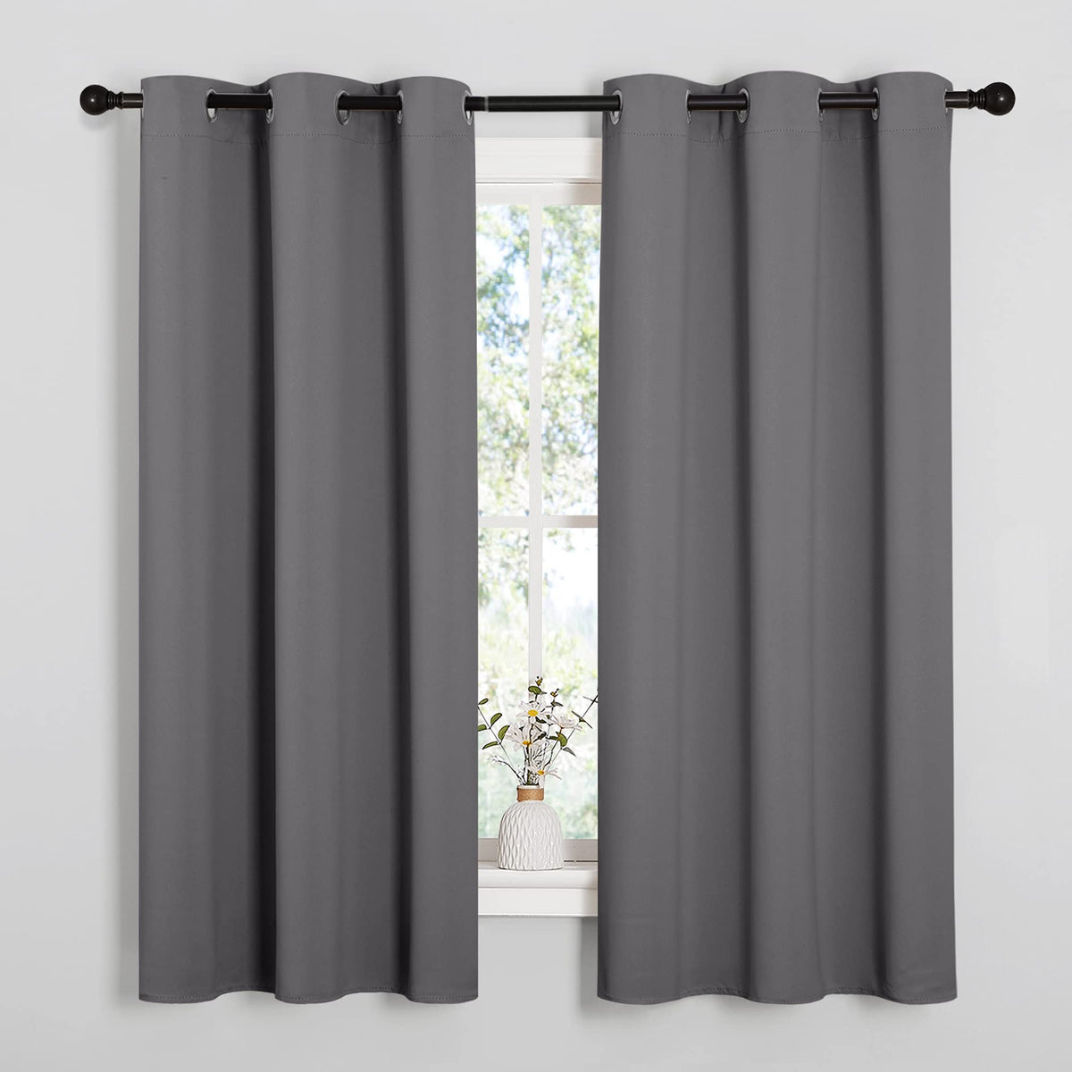 NICETOWN Blackout Curtains 2 Panels for Bedroom (W42 x L63,Grey)