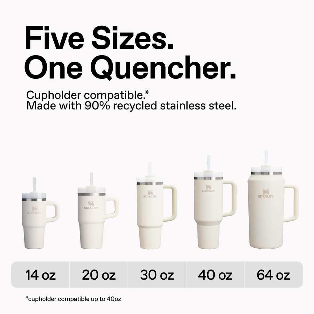 Stanley Quencher H2.0 Tumbler with Handle and Straw 30 oz | Flowstate 3-Position Lid | Cup Holder Compatible for Travel | Insulated Stainless Steel Cup | BPA-Free | Rose Quartz 2.0