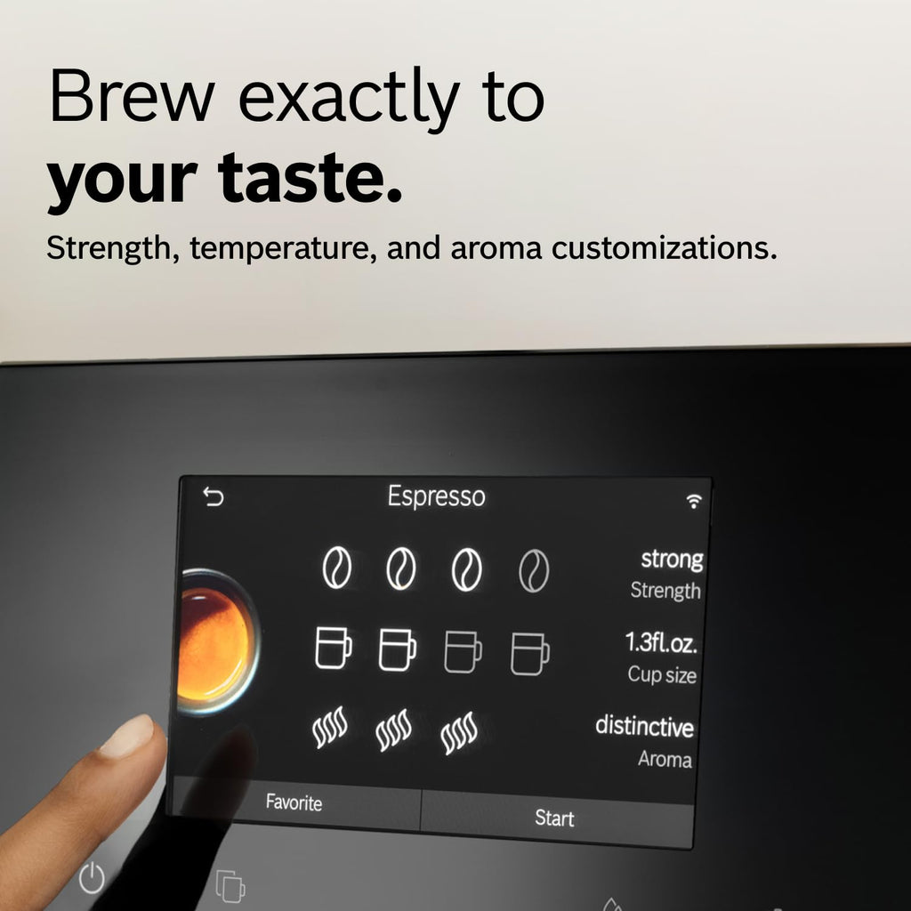 Bosch 800 Series Fully Automatic Coffee, Espresso Machine- Stainless Steel | Double Cup, Touchscreen, Large Bean Capacity, 36 Drinks, Cold Brew, Save up to 30 Profiles - Integrated Milk Container