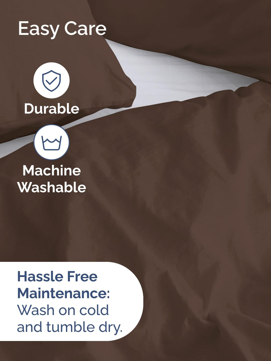 Duvet Cover Queen Size - Extra Soft 3 Piece Set with Zipper Closure - Brown