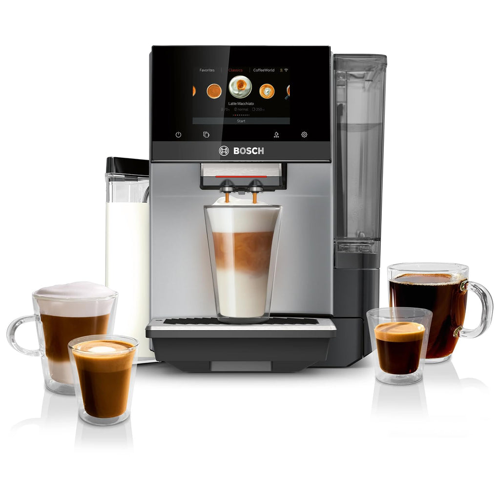 Bosch 800 Series Fully Automatic Coffee, Espresso Machine- Stainless Steel | Double Cup, Touchscreen, Large Bean Capacity, 36 Drinks, Cold Brew, Save up to 30 Profiles - Integrated Milk Container