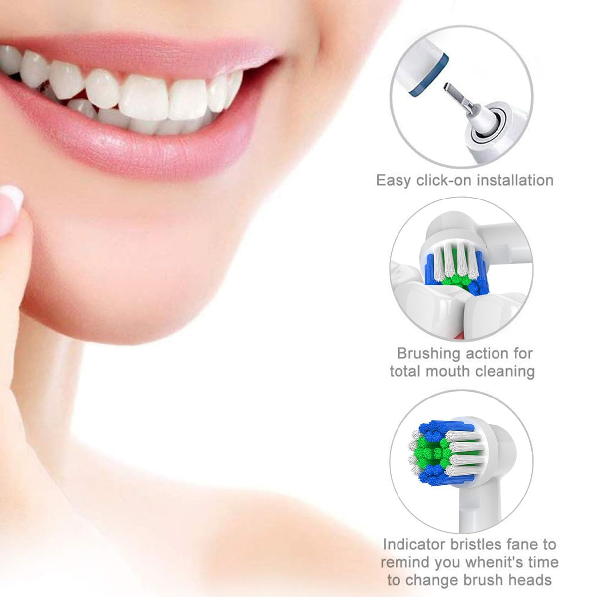Replacement Toothbrush Heads Compatible with Oral B Braun 20 Pcs