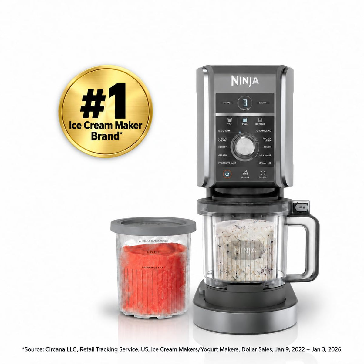 Ninja CREAMi XL Deluxe 11-in-1 Ice Cream & Frozen Treat Maker, NC501C