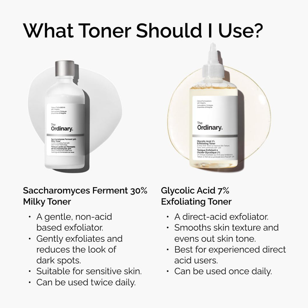 The Ordinary Glycolic Acid 7% Exfoliating Toner, Brightening and Smoothing Daily Toner for More Even-Looking Skin Tone, 240ml