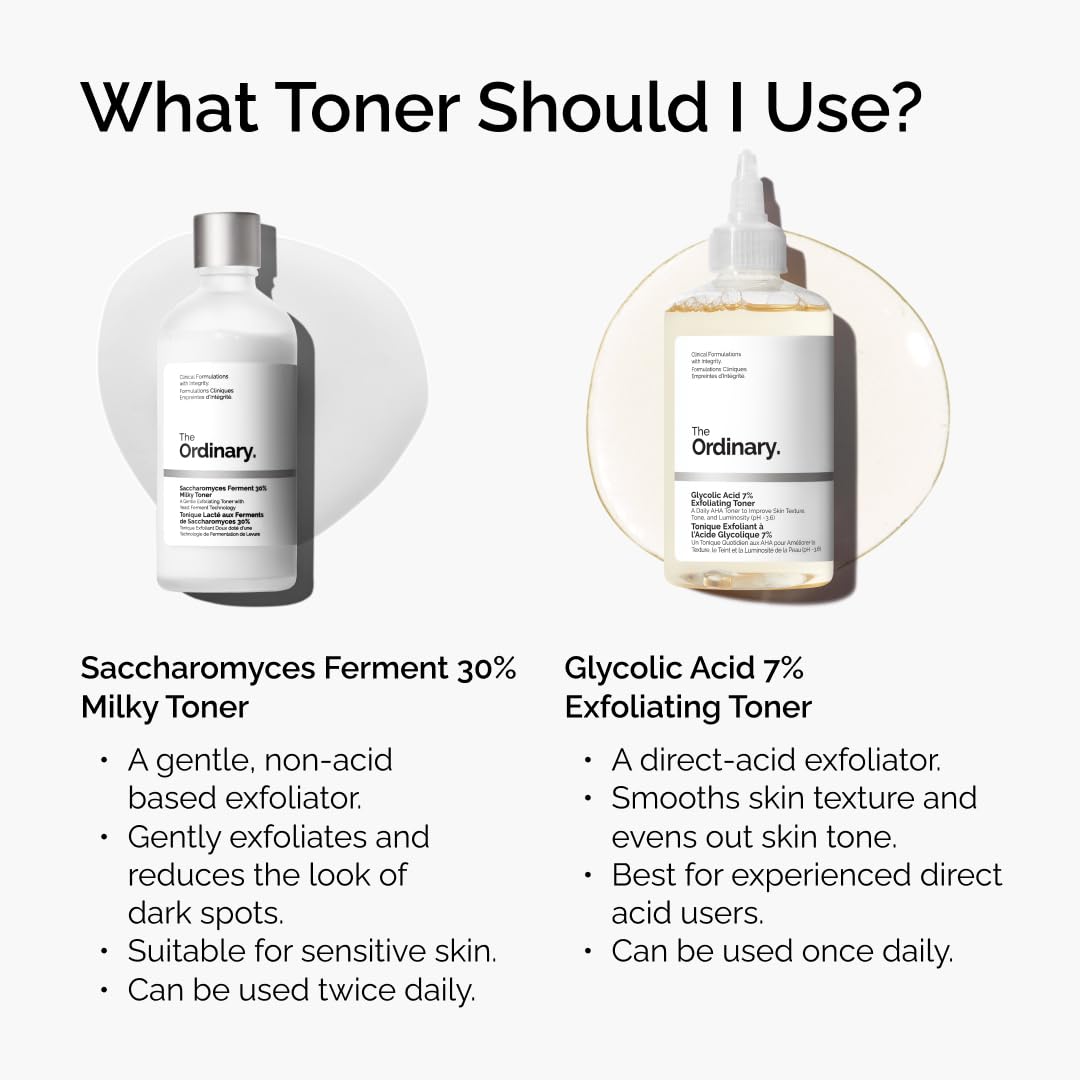The Ordinary Glycolic Acid 7% Exfoliating Toner, Brightening and Smoothing Daily Toner for More Even-Looking Skin Tone, 240ml