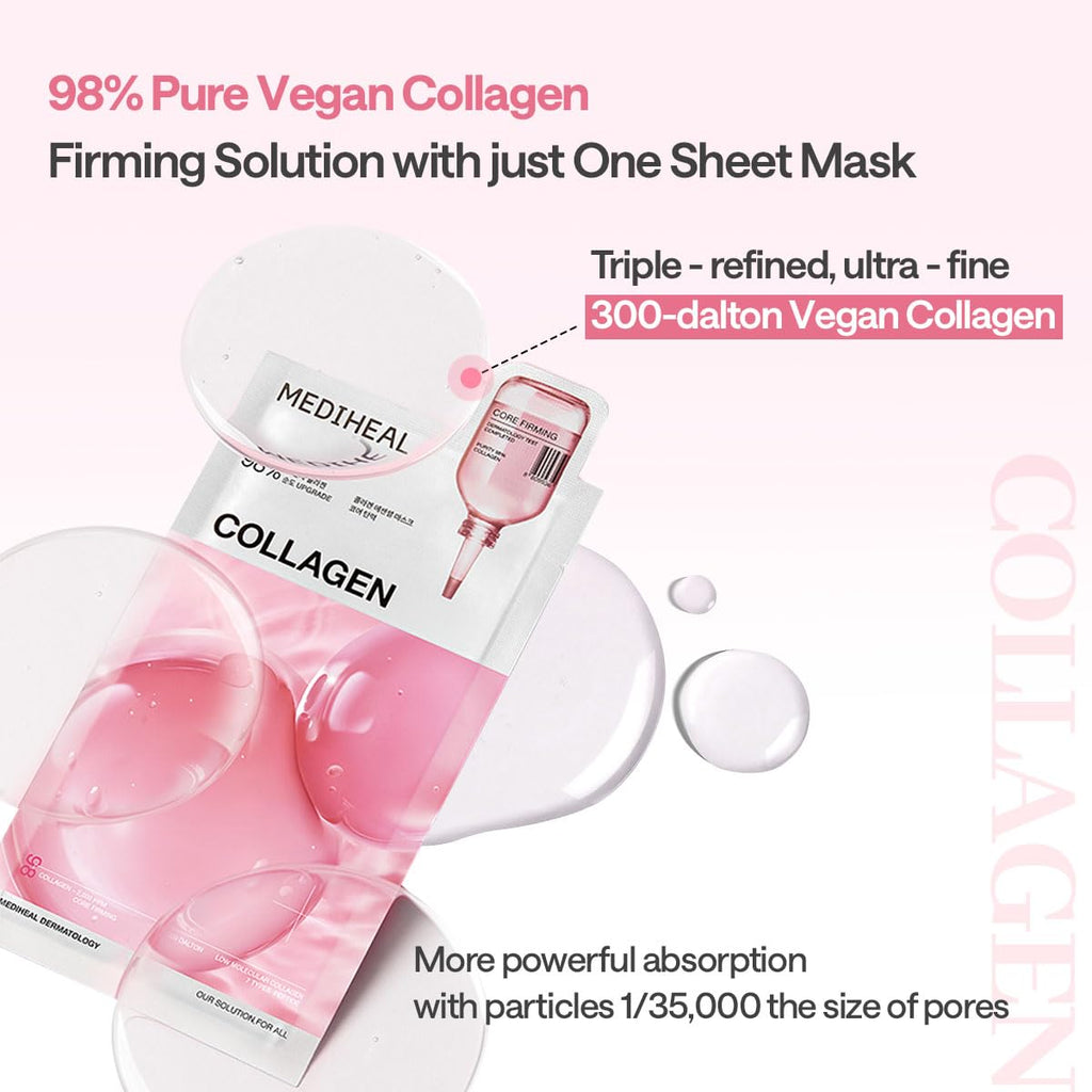 MEDIHEAL Collagen Essential Face Sheet Mask, Skin Firming (10ea)