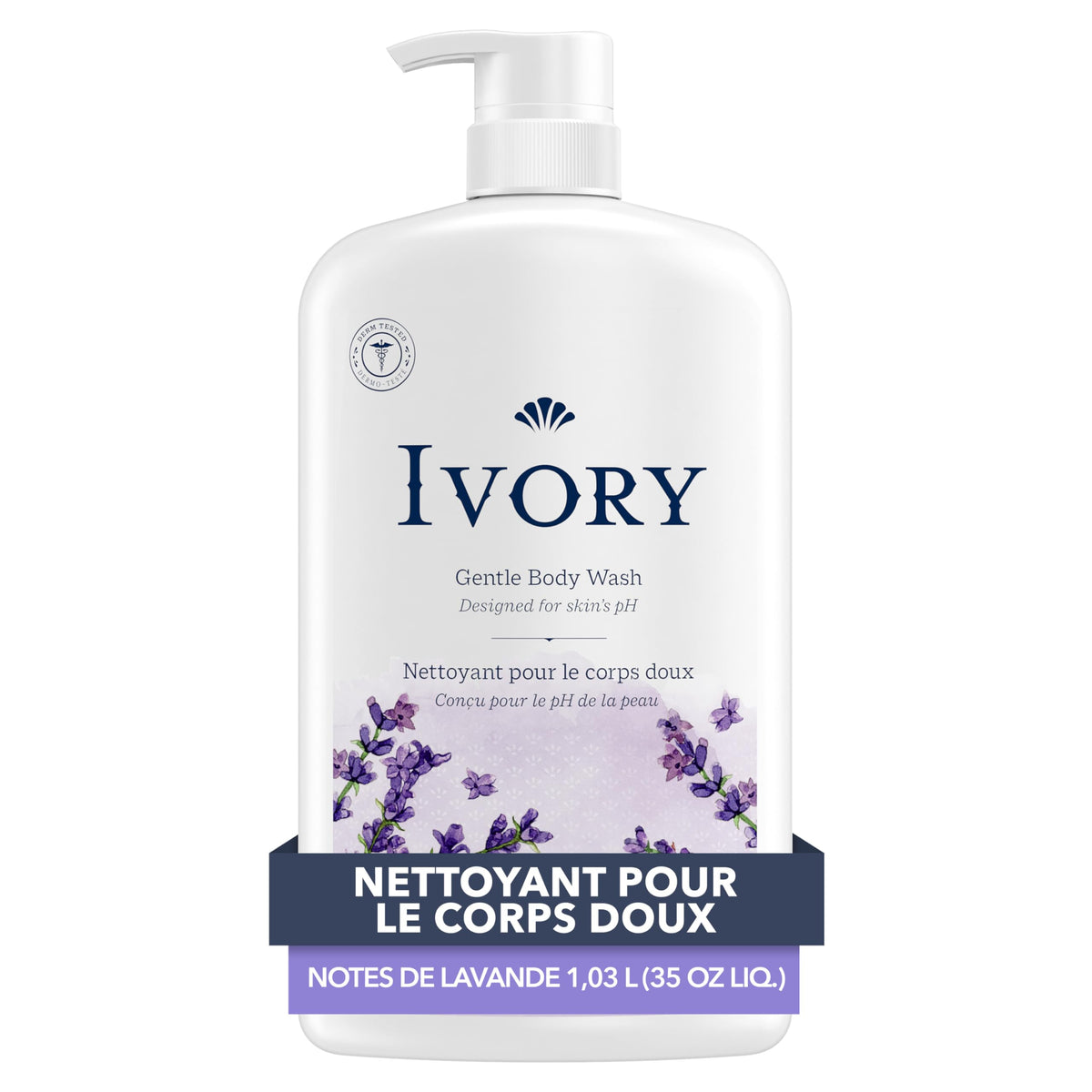 Ivory Gentle Body Wash, Notes of Lavender, 1.03 L