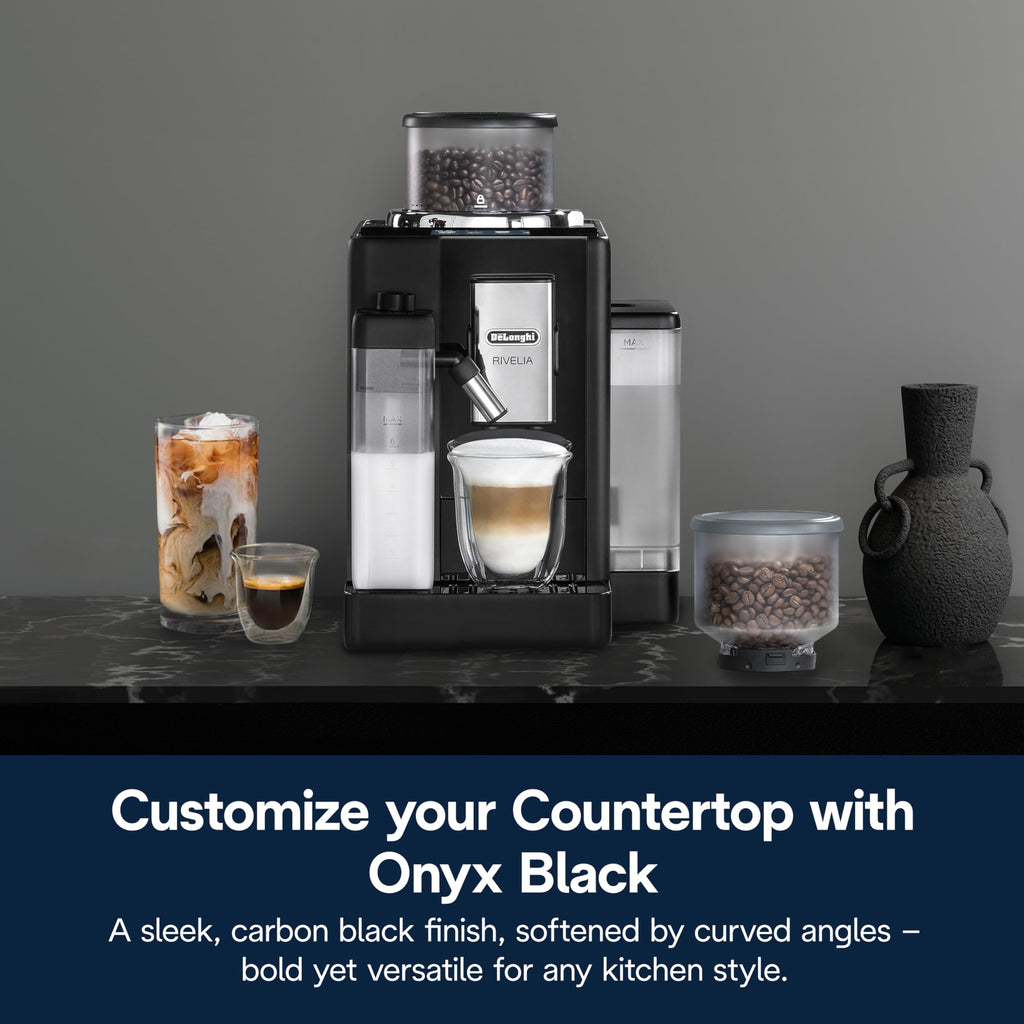De'Longhi Rivelia Automatic Espresso Machine, Milk Frother, Black