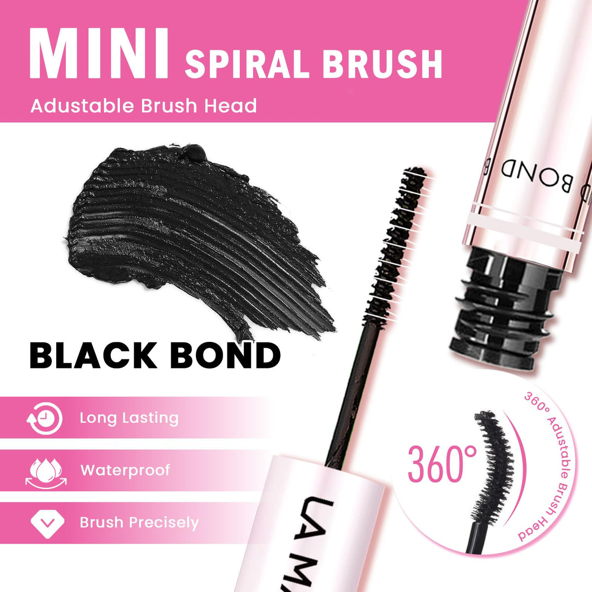 LA MAESII Lash Cluster Glue, 2 in 1 Lash Bond and Seal, Black Eyelash Glue