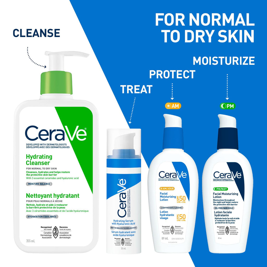 CeraVe Facial Moisturizing Lotion Pm | Ultra Lightweight, Night Face Moisturizer With Hyaluronic Acid | Fragrance Free, 89 Milliliters (1 Pack)
