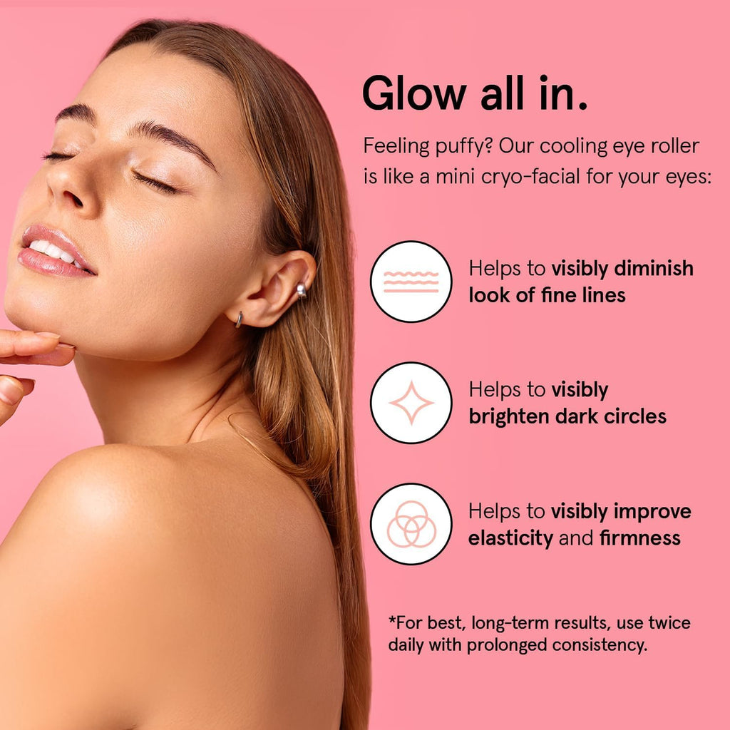grace & stella Under Eye Brightener Roller - Airplane Travel Essentials - Travel Size Toiletries - Retinol & Caffeine Eye Serum for Puffiness, Dark Circles, Wrinkles - Vegan Skincare (15ml / 0.51floz)