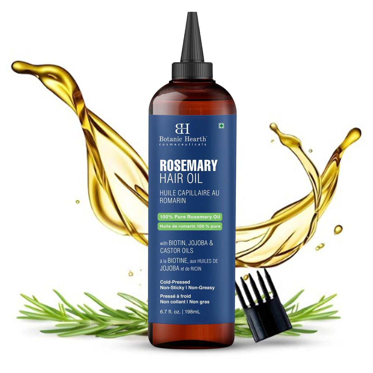 Botanic Hearth Rosemary Hair Oil for Hair & Scalp, 6.7 Fl Oz