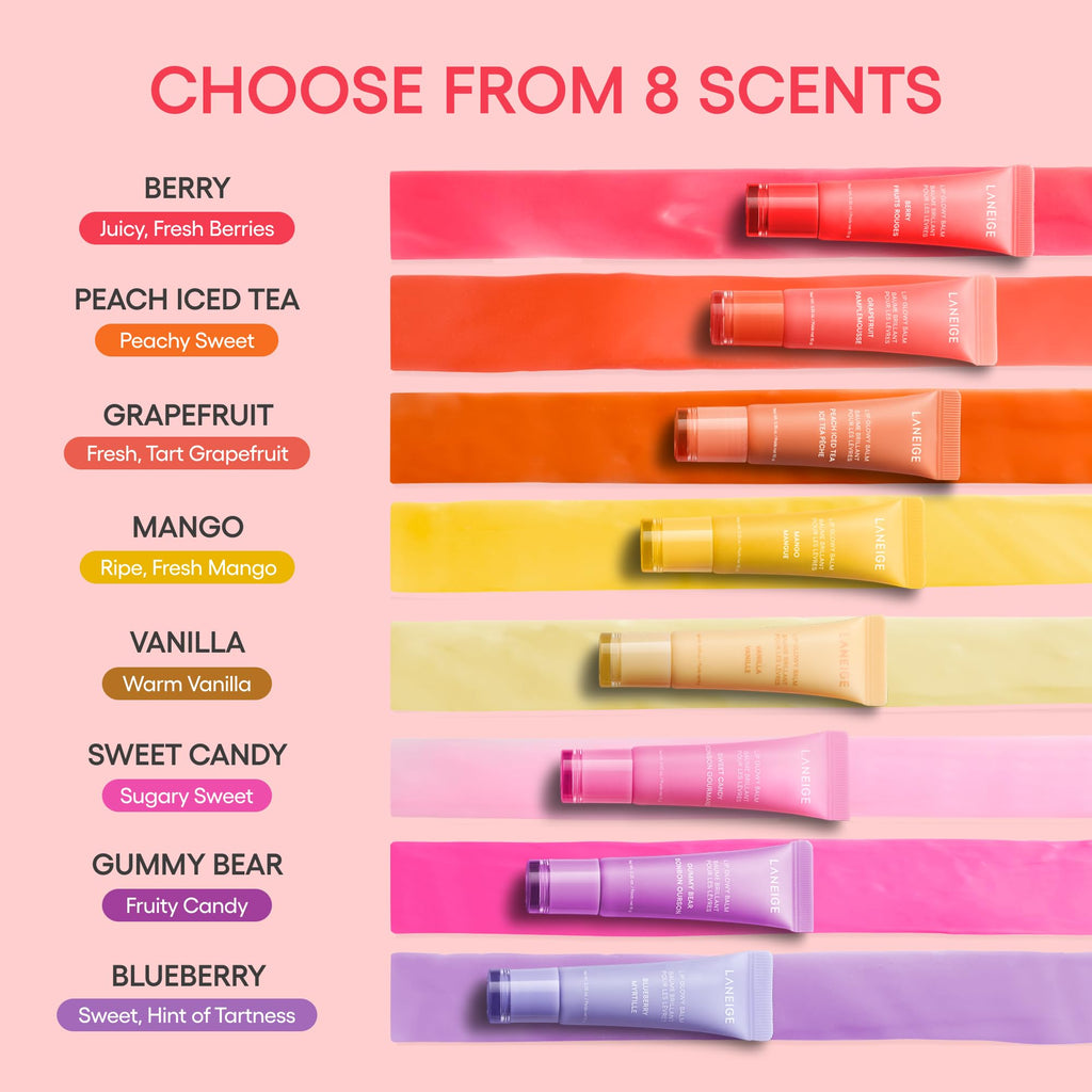 LANEIGE Lip Glowy Balm, Berry: Sheer Tinted Lip Moisturizer with Shea Butter, for Hydrating Shine & Soft Lips