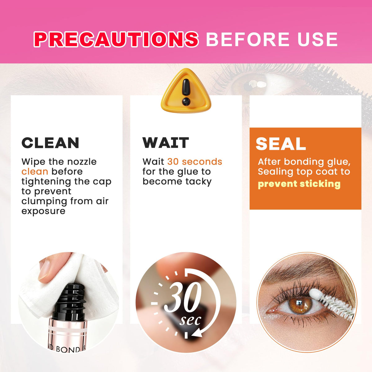 LA MAESII Lash Cluster Glue, 2 in 1 Lash Bond and Seal, Black Eyelash Glue