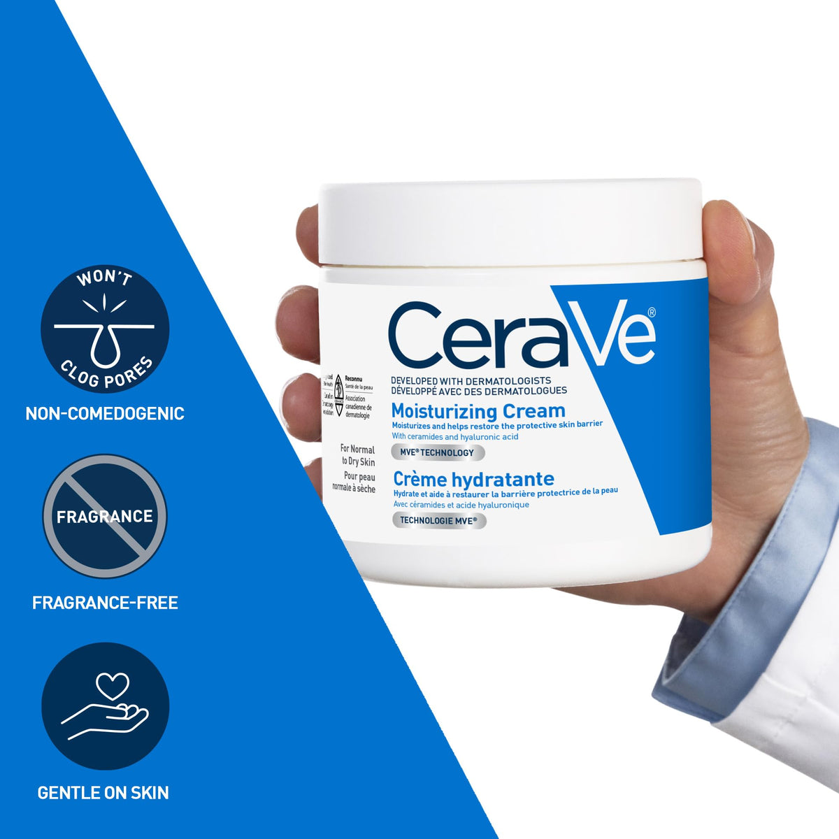 CeraVe Moisturizing Cream for Dry-Very Dry Skin on the Face & Body, 539g