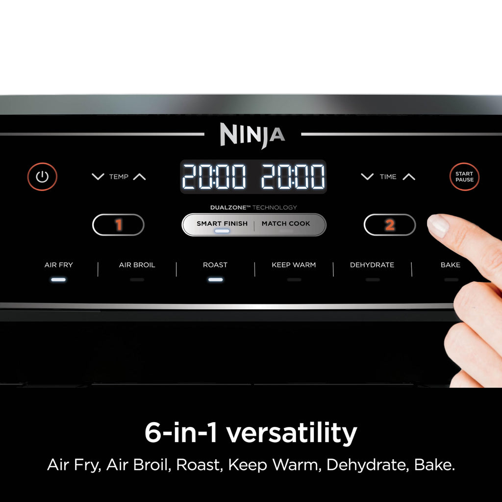 Ninja Foodi Air Fryer, 10 Qt/9.5L DualZone, 6-in-1, Black, DZ302C