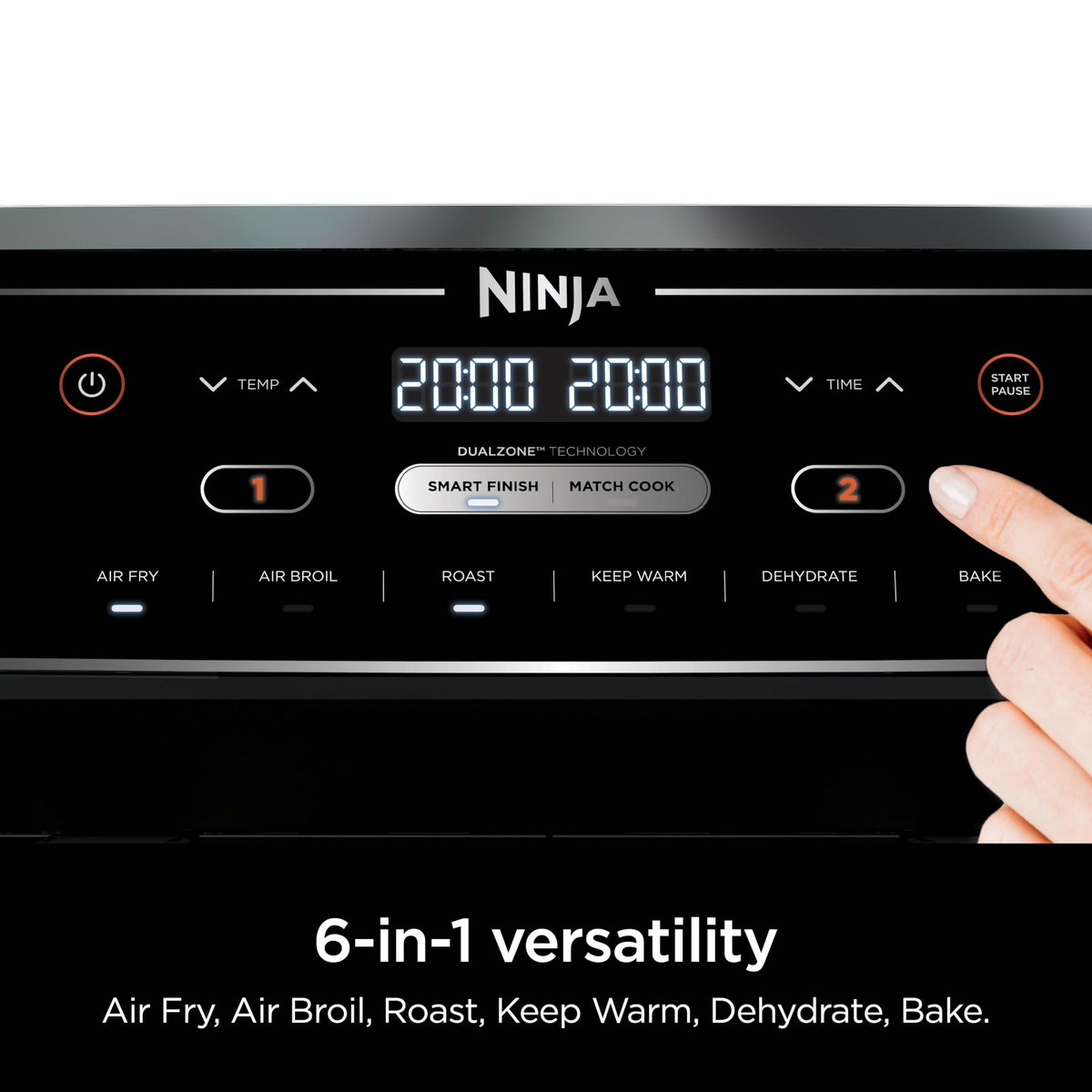 Ninja Foodi Air Fryer, 10 Qt/9.5L DualZone, 6-in-1, Black, DZ302C