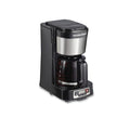 Hamilton Beach 5 Cup Compact Programmable Coffee Maker, FrontFill Water Reservoir, Small Drip Coffee Maker with Glass Carafe, Auto Pause & Pour, Space-Saving Design, Black & Stainless Steel (46111)