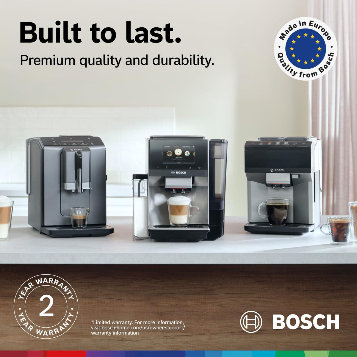 Bosch 800 Series Fully Automatic Coffee, Espresso Machine- Stainless Steel | Double Cup, Touchscreen, Large Bean Capacity, 36 Drinks, Cold Brew, Save up to 30 Profiles - Integrated Milk Container