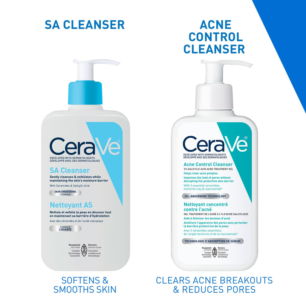 CeraVe Salicylic Acid Cleanser, Renewing Exfoliating Face Wash With Vitamin D for Normal Skin, Fragrance Free, Verified by CeraVe, 473ml