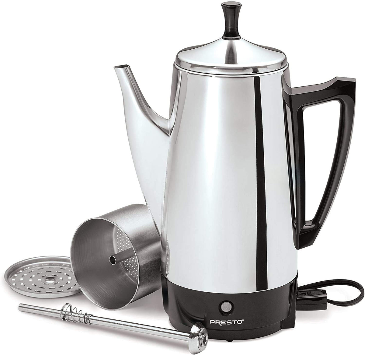 Presto 02811 12-Cup Stainless Steel Coffeemaker, Chrome