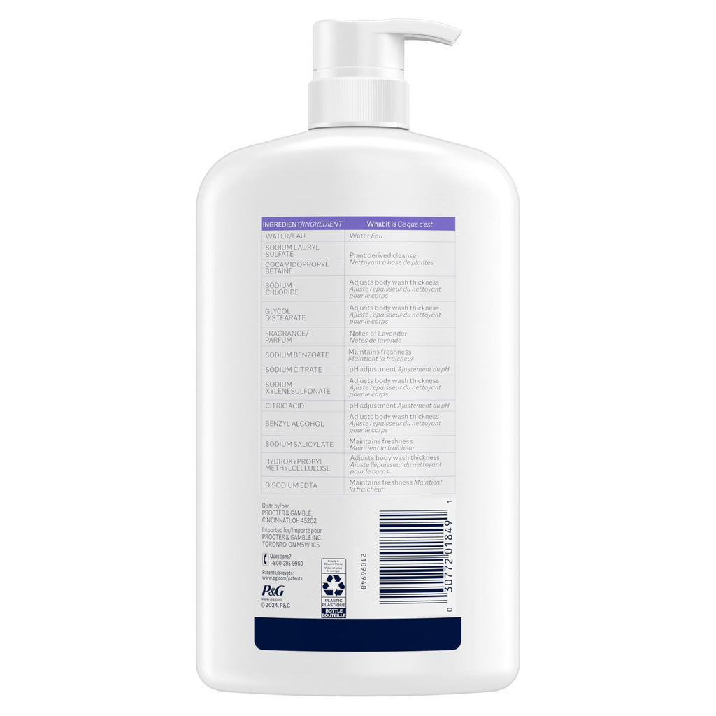 Ivory Gentle Body Wash, Notes of Lavender, 1.03 L
