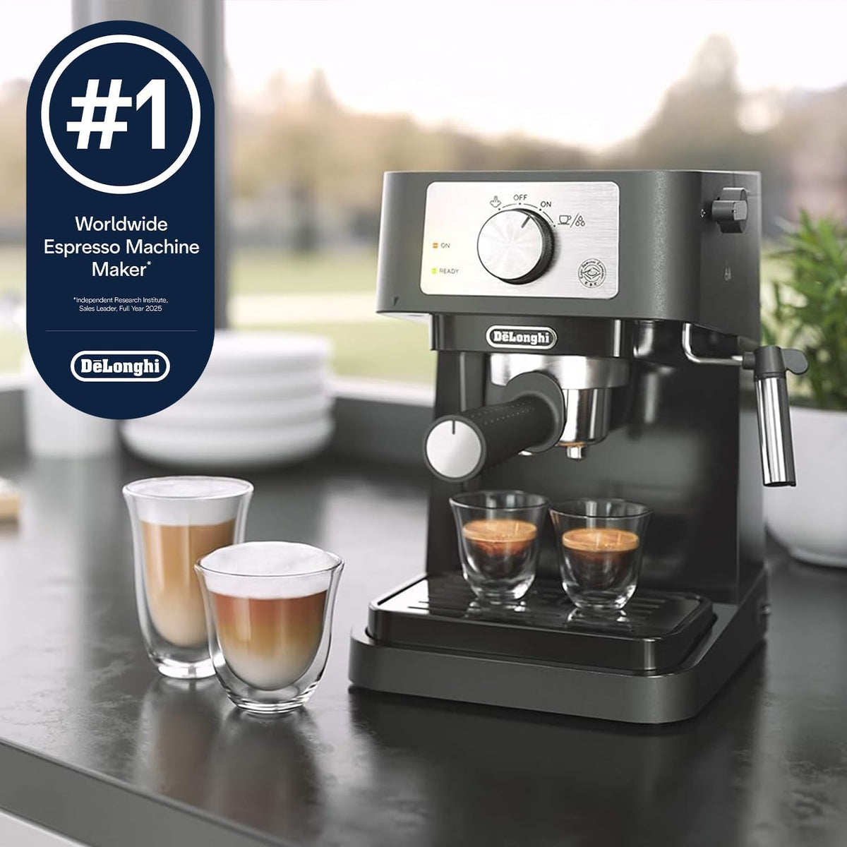 De'Longhi Stilosa Compact Manual Espresso Machine, Milk Frother