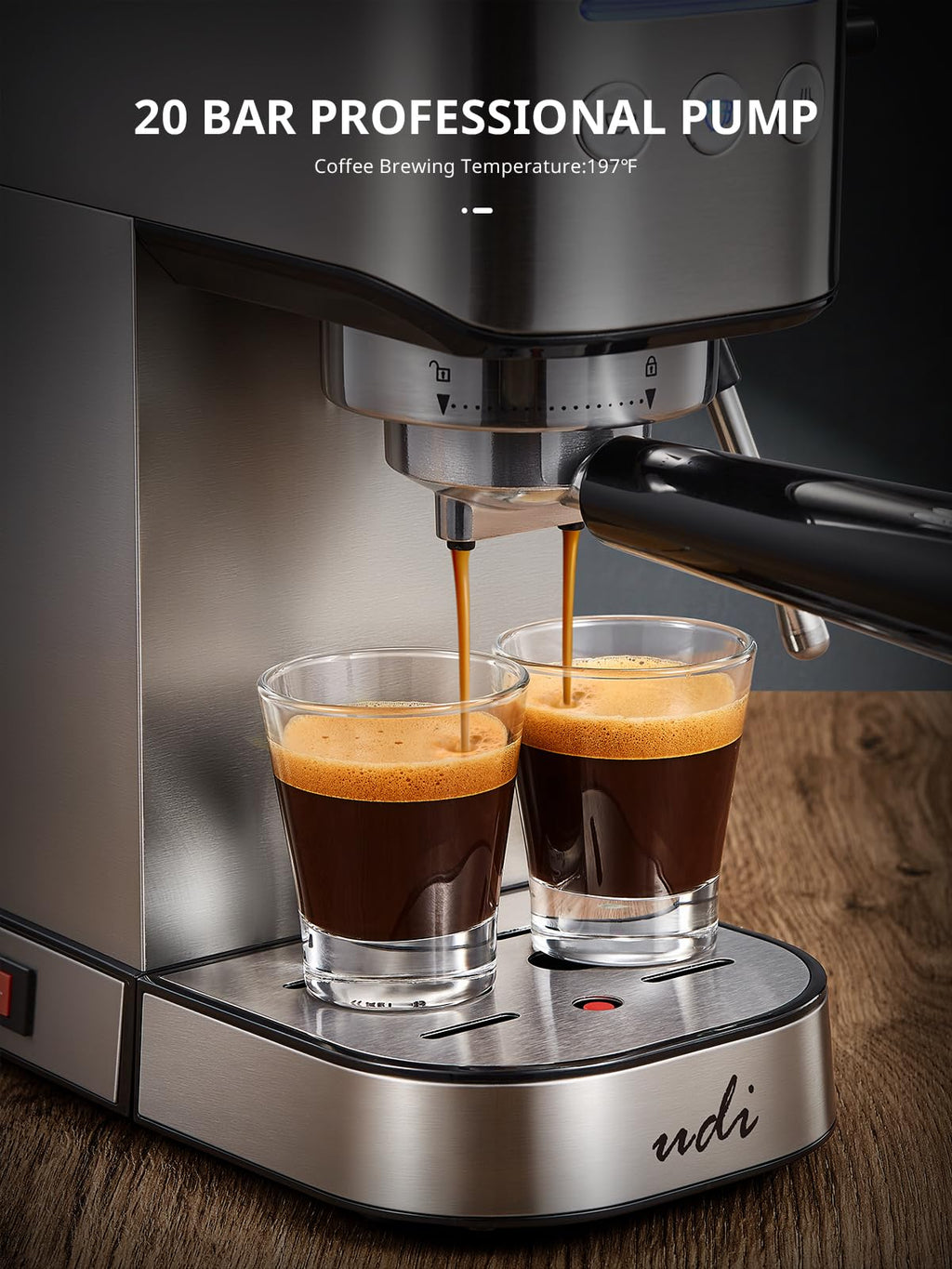 UDI Espresso Machine with Milk Frother, Professional Espresso Maker