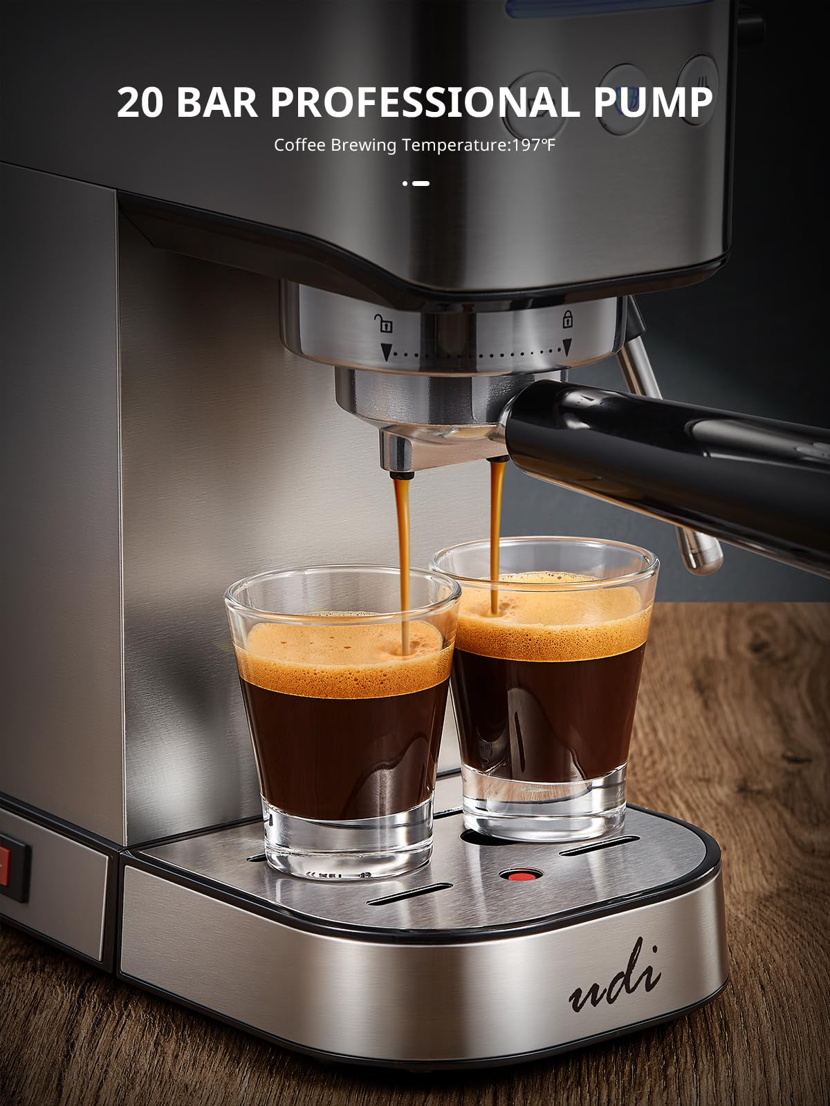 UDI Espresso Machine with Milk Frother, Professional Espresso Maker