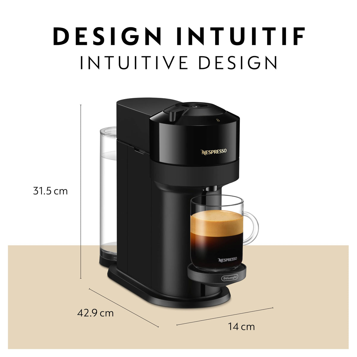 Nespresso Vertuo Next Pod Coffee & Espresso Machine Glossy Black