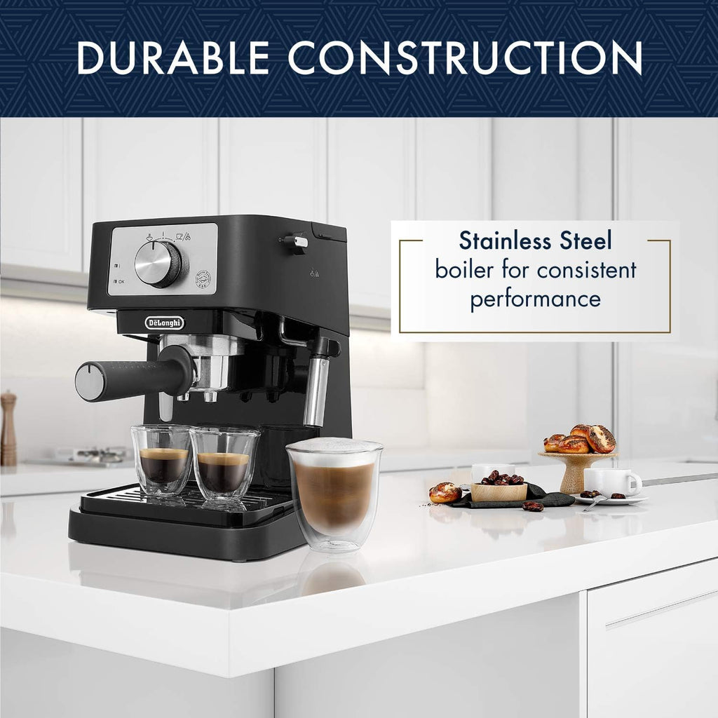 De'Longhi Stilosa Compact Manual Espresso Machine, Milk Frother