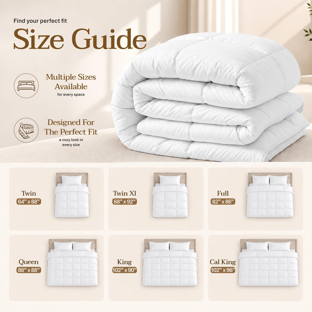 Utopia Bedding Duvet Insert, Comforters Queen Size 88 x 88 Inches, White