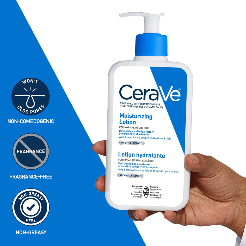 CeraVe Moisturizing Lotion for Normal to Dry Skin, Face & Body, 473mL
