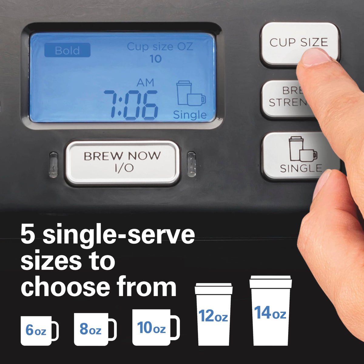 Hamilton Beach FlexBrew Trio 3-Way Coffee Maker, Single Serve & 12 Cup Drip Coffee Maker, Pod & Ground Coffee Compatible, Fast Brewing, Programmable, 56 oz Reservoir, Black (49902C)