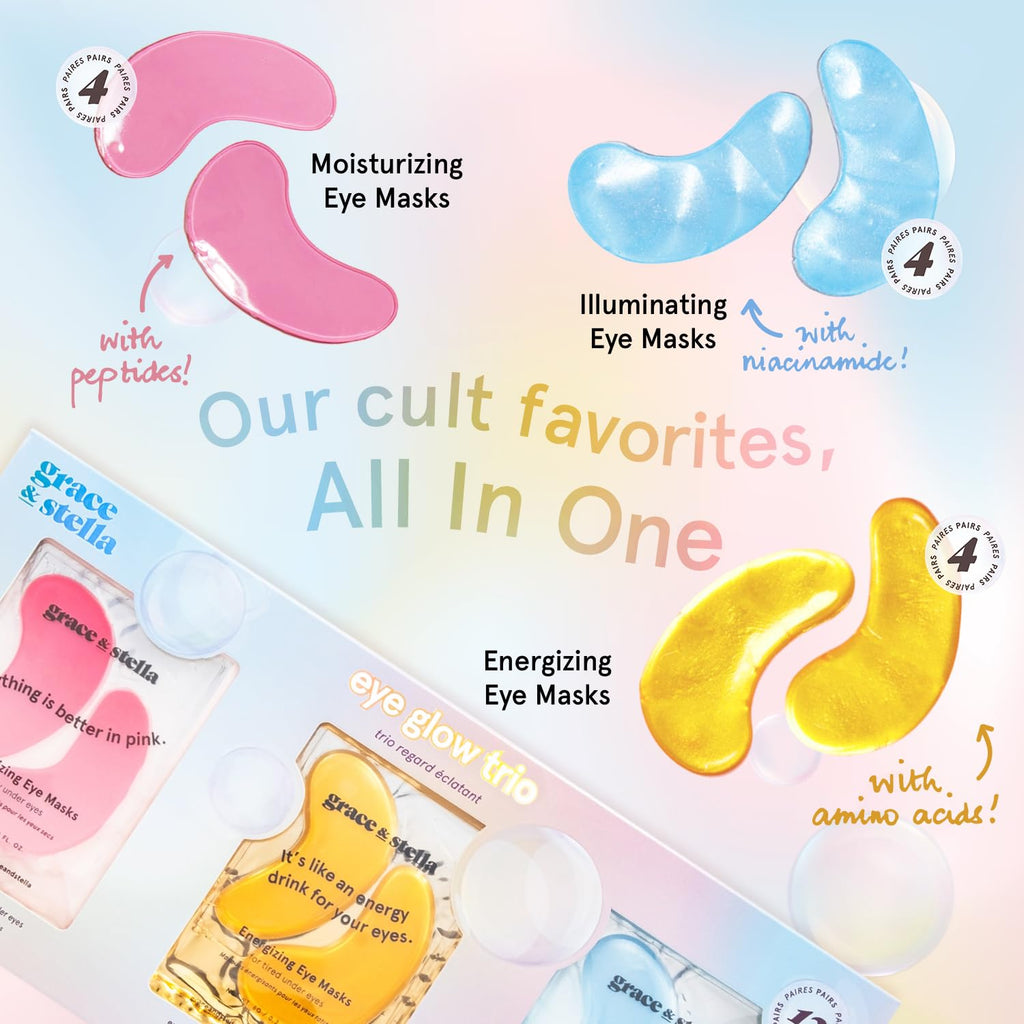 grace & stella Award Winning Under Eye Patches (12 pairs) Eye Masks for Puffy Eyes & Dark Circles - Birthday Gifts for Women, Bachelorette Party Favors, Bridesmaid, Self Care, Relaxation Gifts for Teen