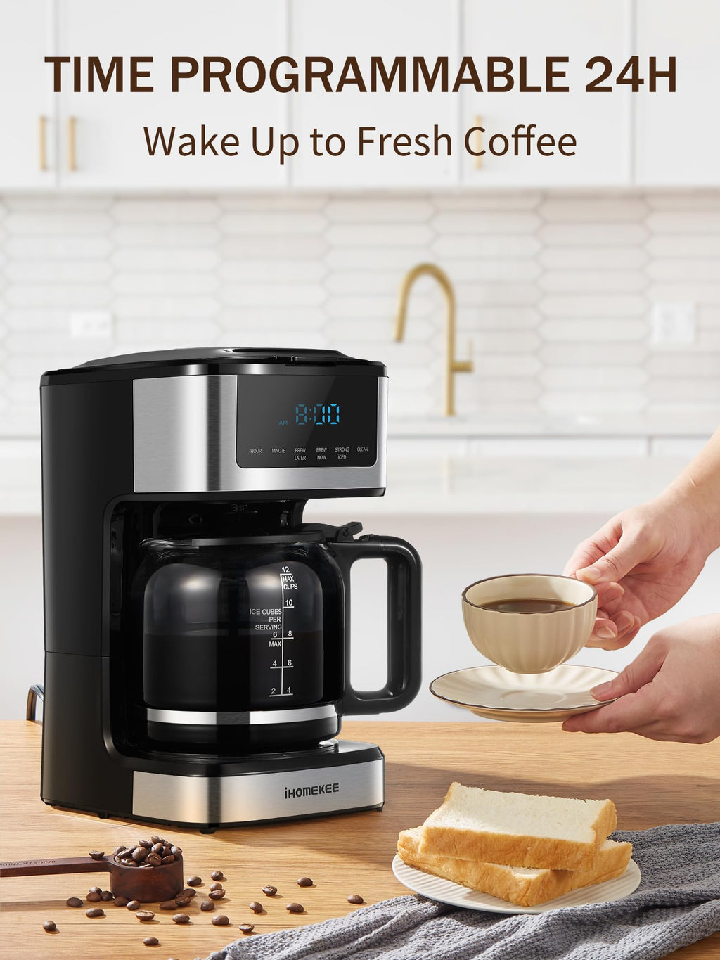 Coffee Maker, Programmable Drip Coffee Machine 12 Cup