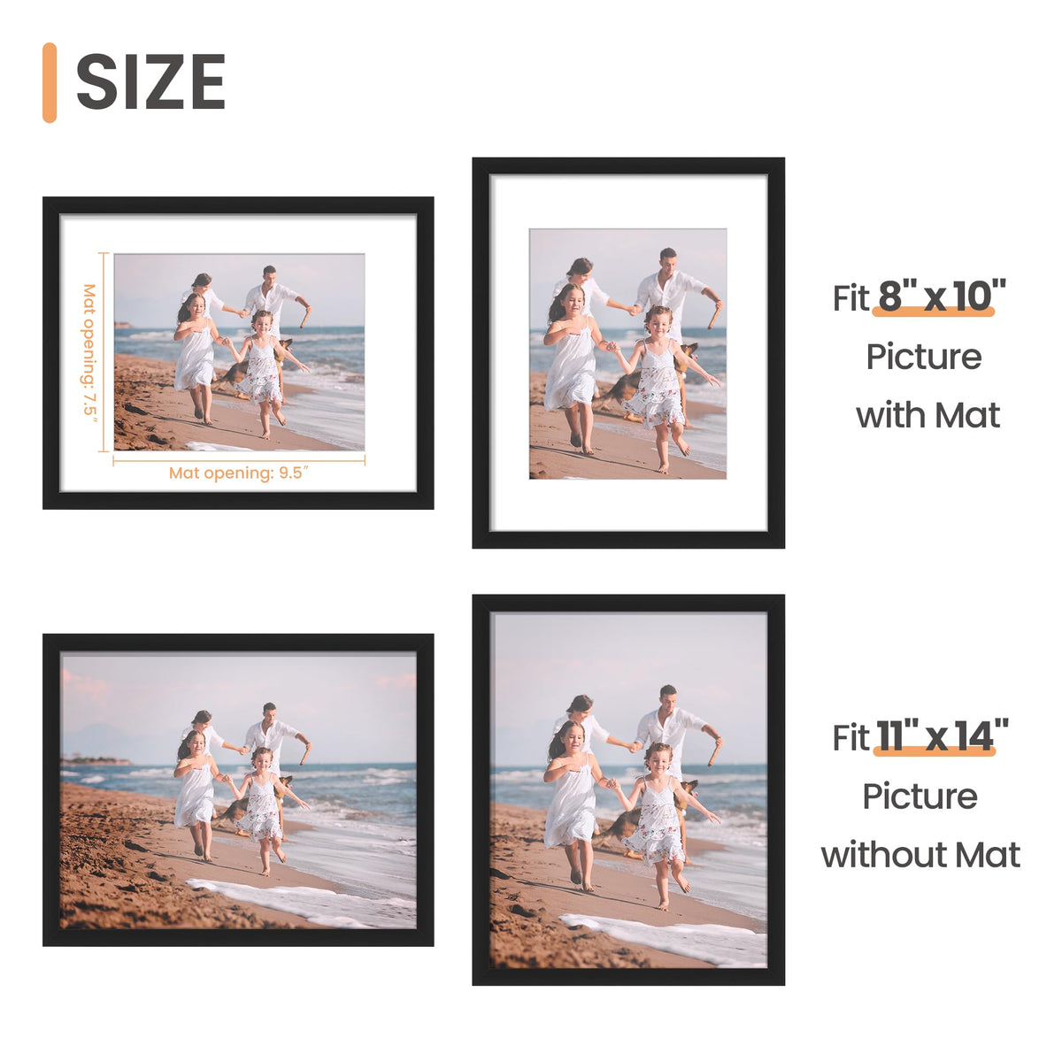 upsimples 11x14 Picture Frame,Black,1 Pack