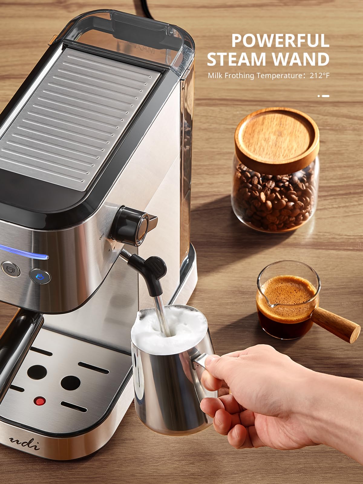 UDI Espresso Machine with Milk Frother, Professional Espresso Maker