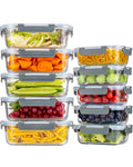 Pure Future 20-Piece Glass Food Storage Containers with Lids, 10-Pack