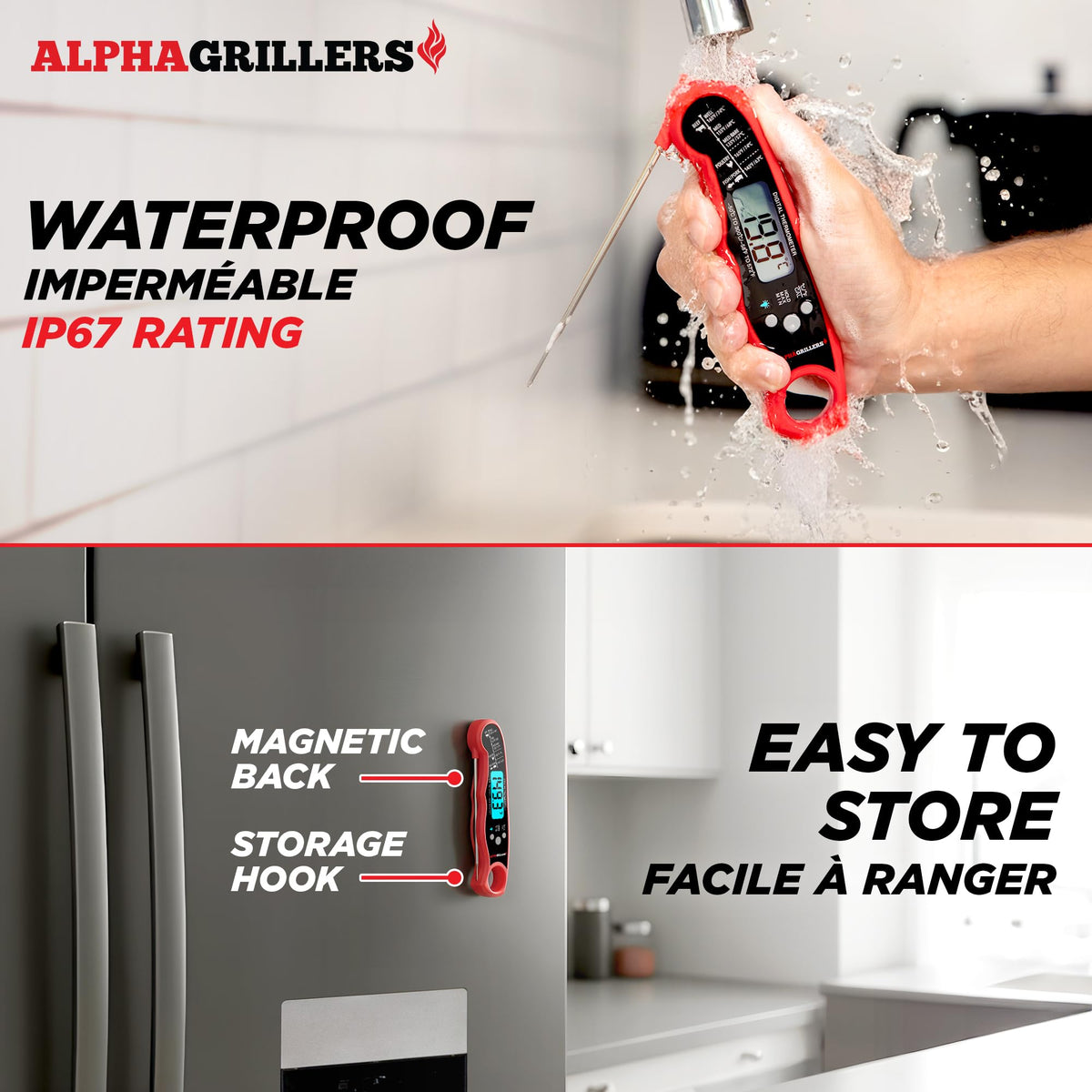 Alpha Grillers Meat Thermometer Digital – Instant Read Food Thermometer