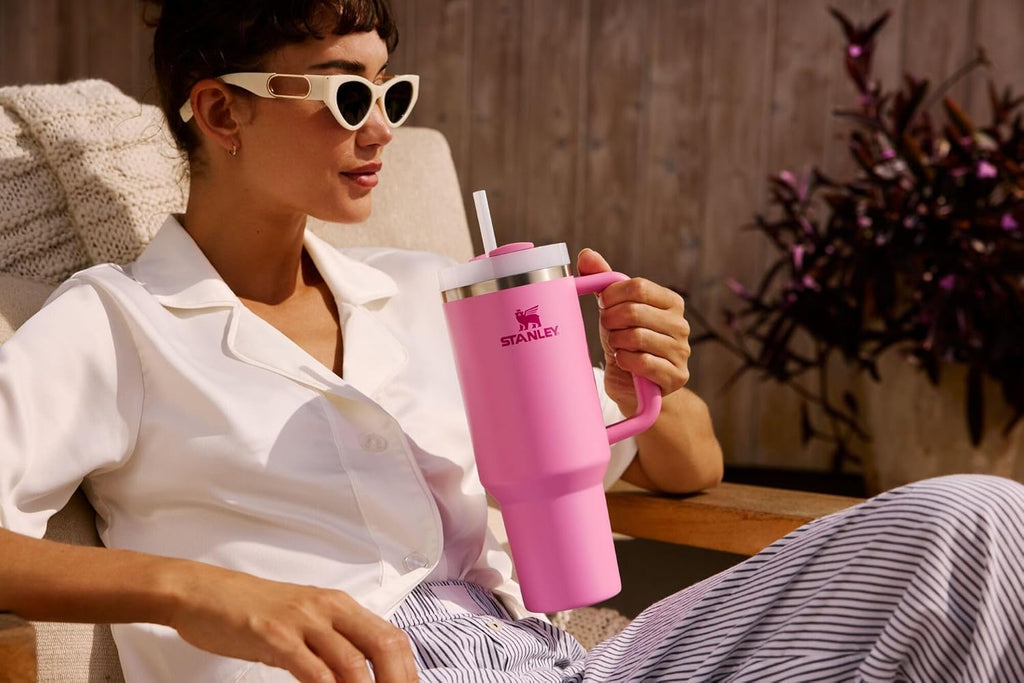 Stanley Quencher H2.0 Tumbler with Handle and Straw 30 oz | Flowstate 3-Position Lid | Cup Holder Compatible for Travel | Insulated Stainless Steel Cup | BPA-Free | Rose Quartz 2.0