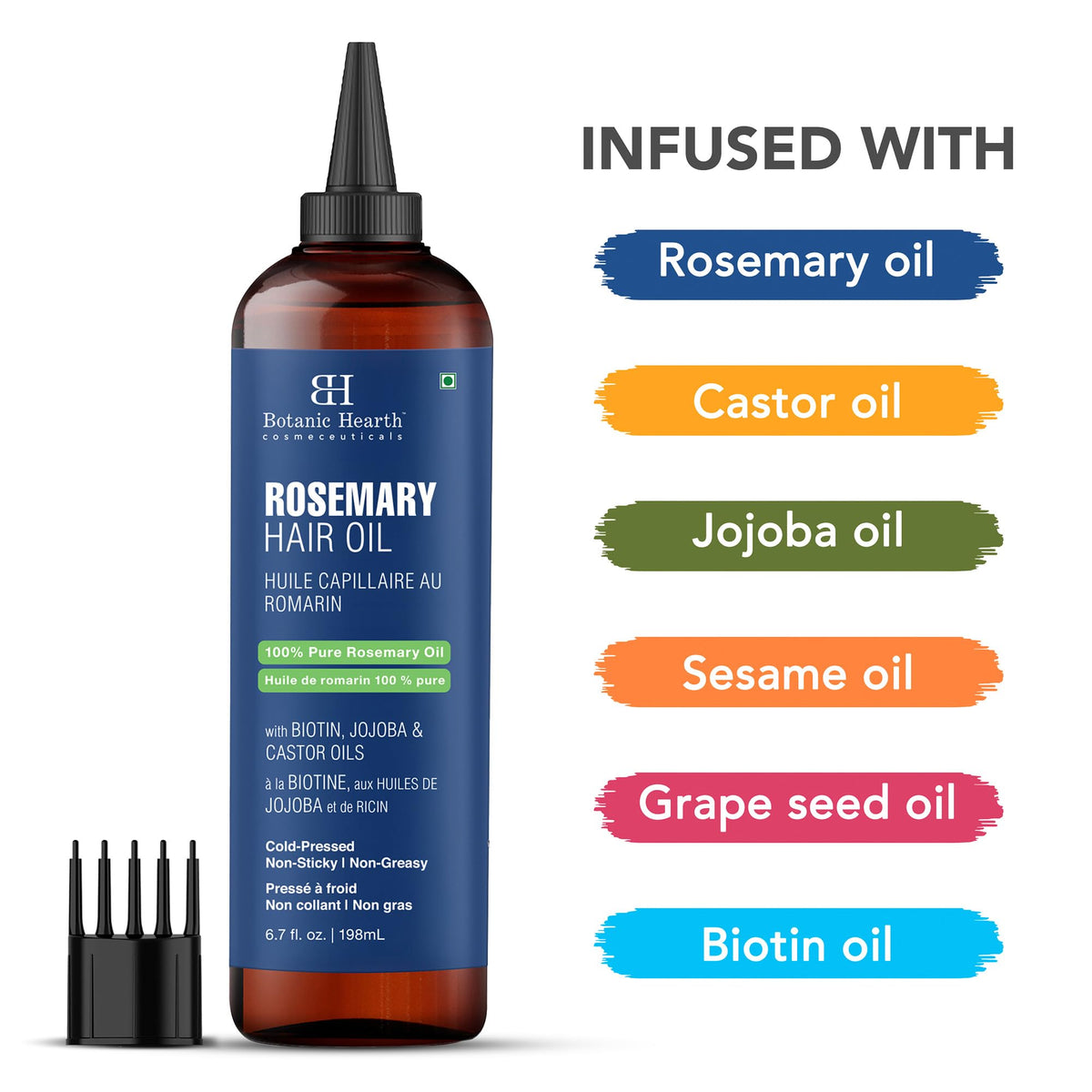 Botanic Hearth Rosemary Hair Oil for Hair & Scalp, 6.7 Fl Oz